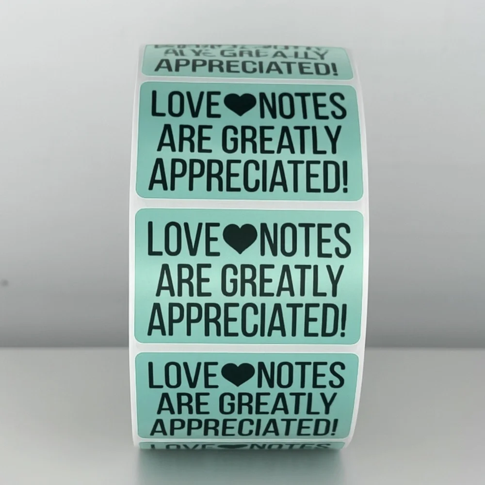 Love Notes Are Appreciated Stickers | Small Business Thank You Labels